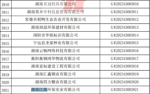 2023年湖南江海，“高新技術(shù)企業(yè)”復(fù)審順利通過！